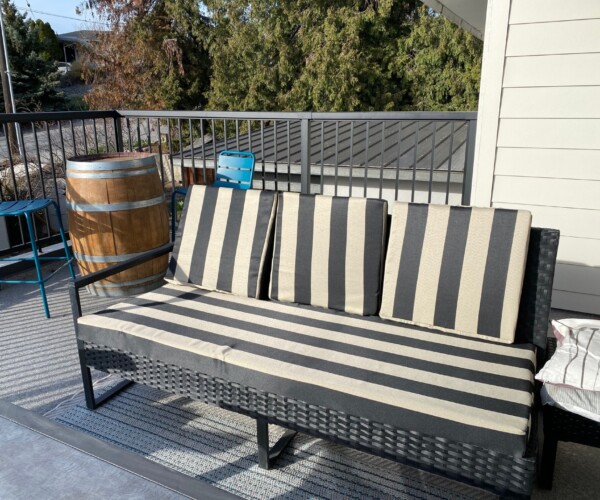 FixNFit Outdoor 3 cushion couch recovered